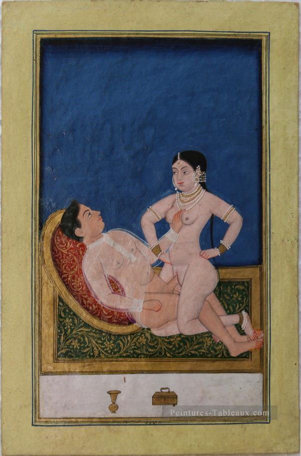 Asanas d’un manuscrit de Kalpa Sutra ou de Koka Shastra sexy Peintures à l'huile